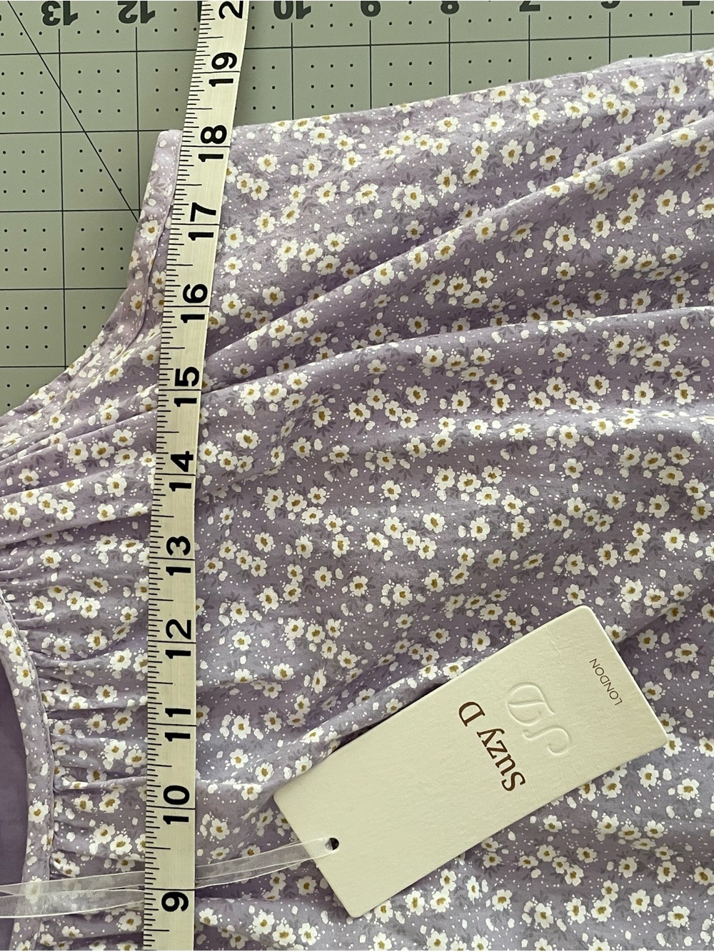Suzy D 100% Cotton Lavender Floral Ruffle Tiered Maxi Slip Dress NWT Size S - Picture 3 of 7